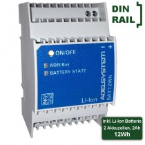 ADELSystem BAT12Wh (Li-Ion): 12V & 24VDC USV-Batteriebank inkl. LI-Ion Batterie - für "All-in-One" DC-USV | Output: 12VDC, 6A; 24VDC 3A