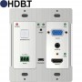 Der In-Wall A/V Extender HD-70X-WPB ist ein HDBaseT-Sender für HDMI oder VGA / Stereo Audio, Infrarot und RS-232, der in einer Doppelunterputzkasten installiert wird und so eine komfortable Schnittstelle für HDMI / VGA- Eingangsquellen bietet.