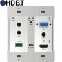 PTN TPHD405PT-WPI: Aktives Wandanschlussfeld für HDMI & VGA mit Ultra HD Skalierfunktion, bidirektional IR und RS-232 & Stereo Audio