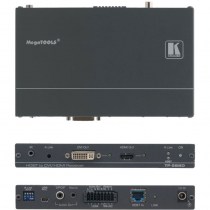 Der Kramer TP-588D ist ein HDBaseT TP (Twisted Pair) Empfänger für HDMI, DVI, Ethernet und RS-232. Das Gerät empfängt ein HDBaseT Twisted Pair Signal von einem kompatiblen HDBaseT-Sender und dekodiert dieses in DVI, HDMI, S/PDIF, sym. Stereo, Eth