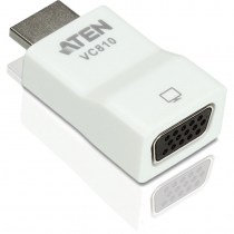 ATEN VC810: Kompakter HDMI-auf-VGA Konverter, der Ihnen den direkten Anschluss einer HDMI-Quelle (z.B. Laptop, PC, Ultrabook, usw.) an eine VGA-Anzeige (z.B. Projektor, LCD-Monitor, usw.) ermöglicht
