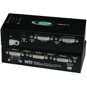 NTI VIDMUX: 4-Port DVI Umschalter mit Audio und RS232 Steuerung