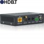 Anwendungs- und Anschlussbeispiel des HDBaseT-Transmitters HD-70XT in Verbindung mit dem HDBaseT-Receivers HD-70XR