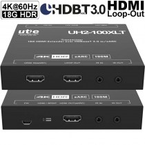 UH2-100XL: 4K60 18G HDMI2.0 HDBaseT3.0 Extender Set mit Loop-Ausgang – HDR10, Dolby Vision, eARC, IR, PoH