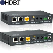 4K HDBaseT Extender Set ür HDMI mit PoC (PoH): HD-100X für Ultra HD Video-, IR,- RS232- und Ethernetsignale.