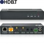 4K HDMI/ HDBaseT Extender mit HDMI-Loop Out am Transmitter: LED Indikator Leuchten (fahrbige LEDs) an der Gerätefront des Transmitters geben Auskunft über den Status des Extenders (Power On, In/ Out Link).