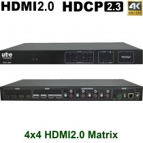 UH2-44A: 4K Ultra-HD HDMI 2.0 Kreuzschiene mit integrierter 8x4 Audiomatrix - Unterstützt echtes 4K bei 60Hz (4:4:4)