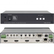 Der Kramer VS-311H ist ein Hochleistungs-Umschalter für HDMI-Video und symmetrische, unsymmetrische und S/PDIF-Audiosignale. Als Standby-Umschalter konfiguriert schaltet der VS-311H von Kramer bei Verlust des Signals am ersten Eingang automatisch um.