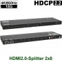 UH-28V: HDMI 2.0 2x8 Splitter mit Audio Breakout, HRD, CEC & Down-Scaling