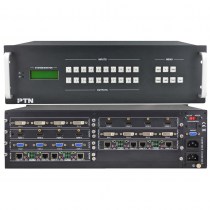 Der MMX1616 ist ein modularer 16x16 HD Video Matrix Switch von PTN. Dieser Matrix Switch kann durch beliebige Kombination der Steckkarten zum Switchen von verschieden Videosignalen (HDMI, DVI, HDBaseT, VGA, SDI, YUV, YC, ...) genutzt werden.