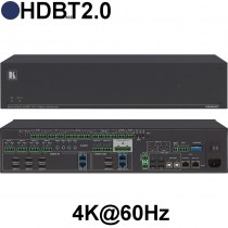 Kramer VS-84UT: All–in–One–Präsentationssystem mit 8x4 4K60 4:2:0 HDMI / HDBaseT 2.0–Matrixumschaltung, Master Room Controller, PoE und Leistungsverstärker