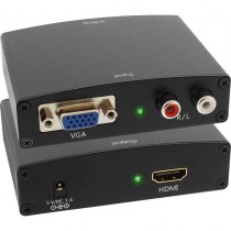UTEI65004: VGA+Audio zu HDMI Konverter - Dieser kompakte VGA+Audio zu HDMI Konverter besitzt einen VGA und einen Audio Stereo Eingang sowie einen HDMI Ausgang.