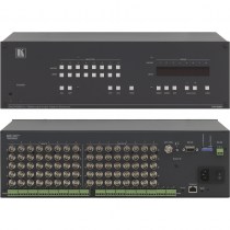 Kramer VP-88K ist ein 8x8 Hochleistungs−Matrixschalter für RGBHV und symmetrisches Stereo−Audio. Das Gerät kann einen oder alle Eingänge gleichzeitig auf beliebige Ausgänge schalten.