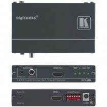 Der Kramer FC-69 ist ein High-performance Ultra-HD (4K) HDMI Audio Embedder und De-Embedder mit gleichzeitiger Ausgabe am S/PDIF und am unsymmetrischen Stereo- Audioausgang.