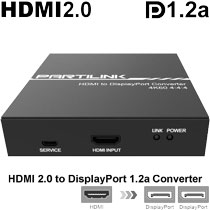 P4K2-H1D2: HDMI 2.0 zu DisplayPort 1.2a Konveter/ Verteiler für UHD und echte 4K-Auflösungen