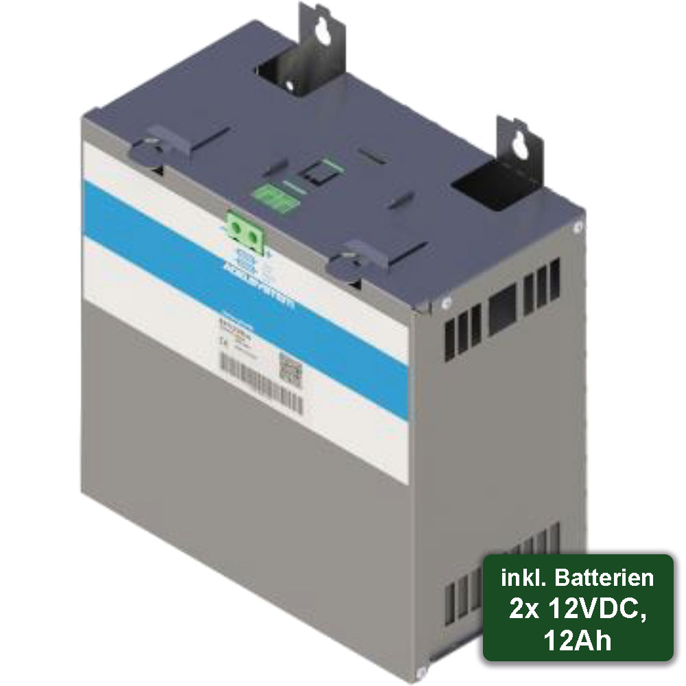 Batteriehalterung für DC-USVen: ADELSystem BAT12VRLA  Batteriehalterung  (Wandmontage) mit 2x 12VDC 12Ah Batterie