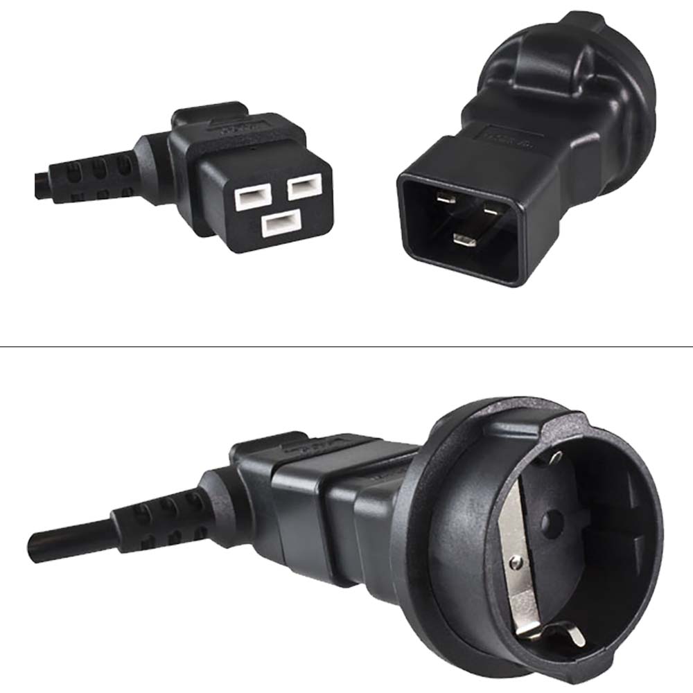 Netzkabel/ Strom-Adapterkabel  C20 Stecker zu Schuko Kupplung