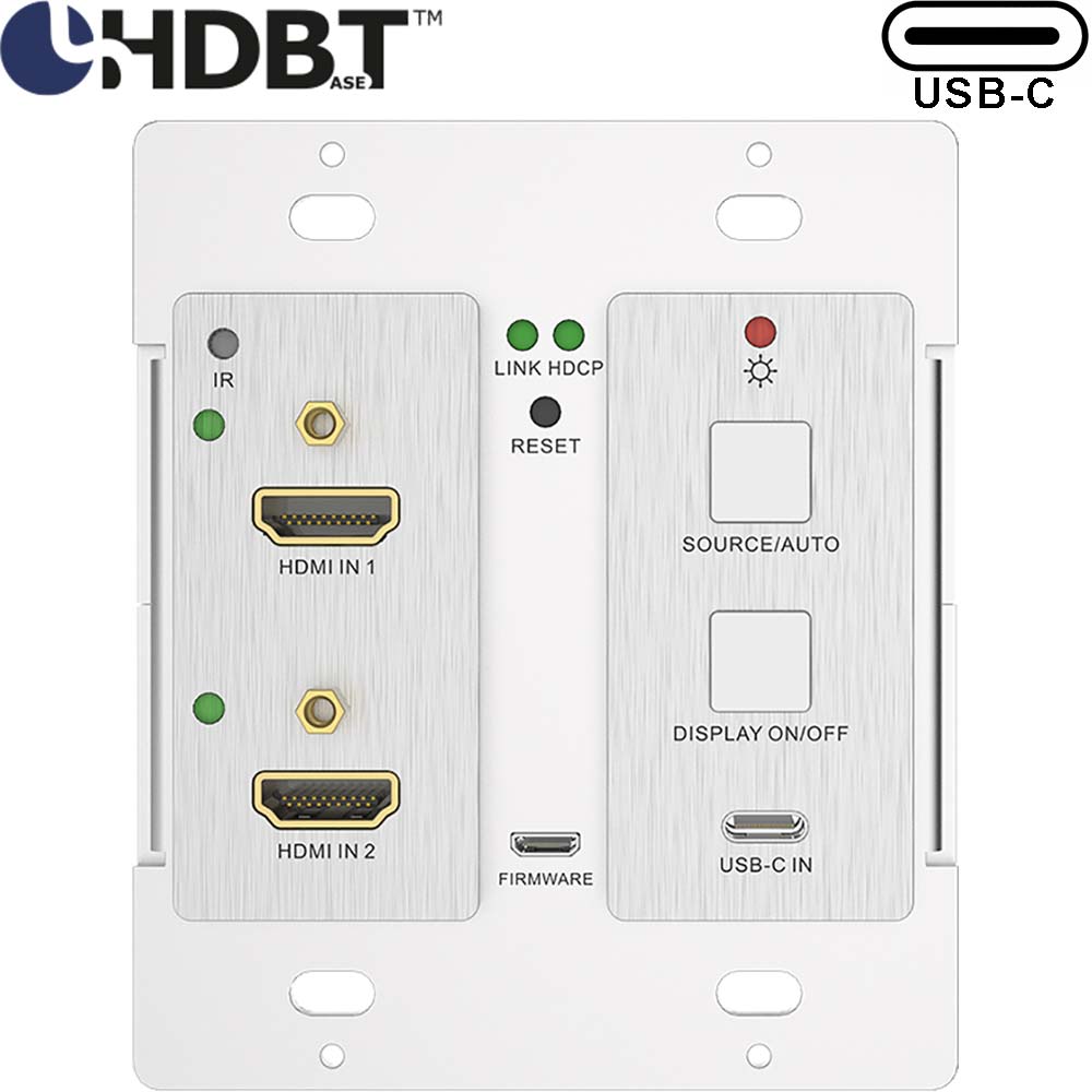 PTN TPUH701T: 4K60 Einbau 2x HDMI & USB-C Extender Switcher
