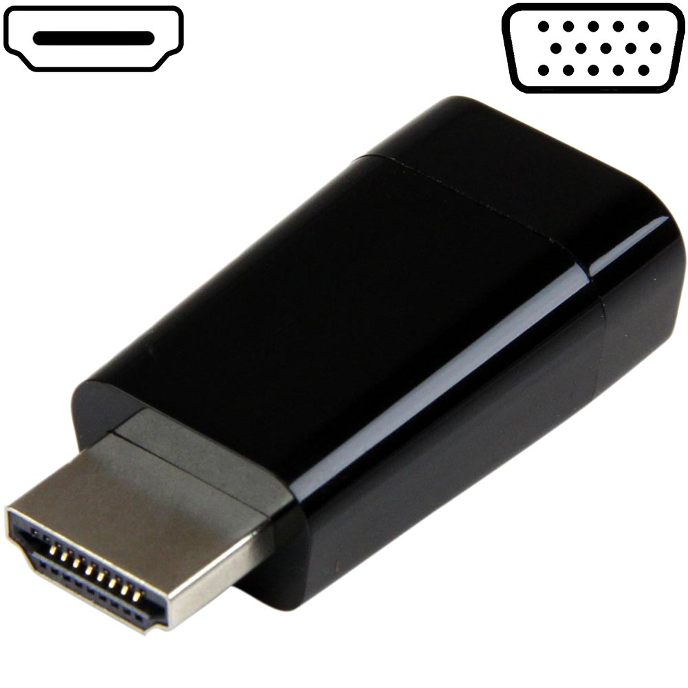 doppelt geschirmt auf VGA HC110-010 HDMI zu VGA Kabel HDMI-A Stecker Schwarz 1,00m 15-polig 19-polig vergoldete Kontakte 